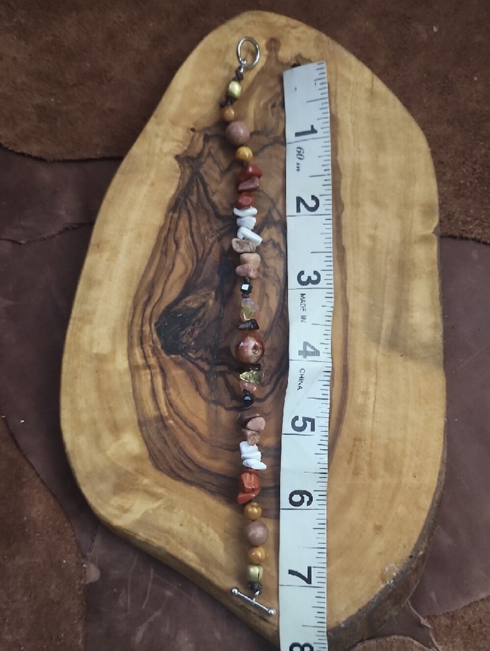 (Set Of 2) Handmade Multistone Beaded Chip Bracelets - Earth Tones - Picture 4 of 6